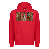 Red Horses with serape and leopard Premium Hoodie - RanaPortraitStore