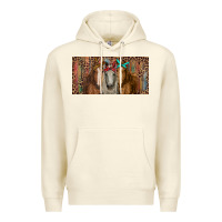 Sandshell Horses with serape and leopard Premium Hoodie - RanaPortraitStore