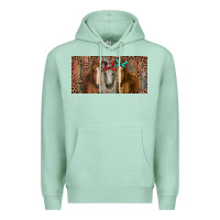 Seafoam Horses with serape and leopard Premium Hoodie - RanaPortraitStore