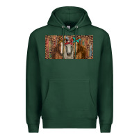 Sports Green Horses with serape and leopard Premium Hoodie - RanaPortraitStore