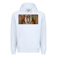 White Horses with serape and leopard Premium Hoodie - RanaPortraitStore