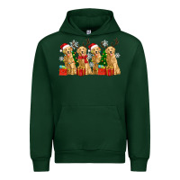 Forest Green golden dogs with christmas Urban Hoodie - Zillion Design Studio