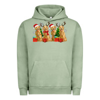 Pigment Oil Green golden dogs with christmas Urban Hoodie - Zillion Design Studio