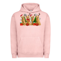 Pigment Salmon golden dogs with christmas Urban Hoodie - Zillion Design Studio