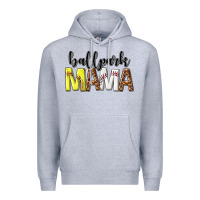 Heather Grey ballpark mama Premium Hoodie - texasbilliewilder