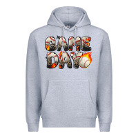 Heather Grey game day baseball leopard Premium Hoodie - Zillion Design Studio