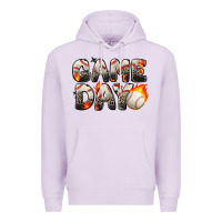 Lilac game day baseball leopard Premium Hoodie - Zillion Design Studio