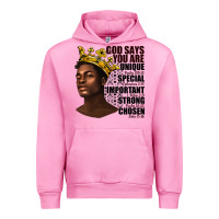 Fuchsia Pink afro man god says you are Urban Hoodie - texasbilliewilder