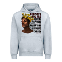 Heather Grey afro man god says you are Urban Hoodie - texasbilliewilder