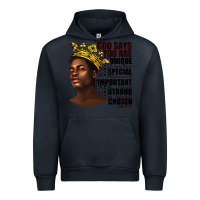 Navy afro man god says you are Urban Hoodie - texasbilliewilder