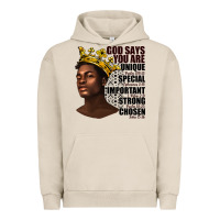 Pigment French Oak afro man god says you are Urban Hoodie - texasbilliewilder
