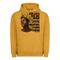 Pigment Peanut Butter afro man god says you are Urban Hoodie - texasbilliewilder