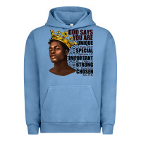 Pigment Pebble Blue afro man god says you are Urban Hoodie - texasbilliewilder