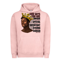 Pigment Salmon afro man god says you are Urban Hoodie - texasbilliewilder