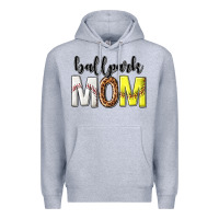 Heather Grey ballpark mom Premium Hoodie - texasbilliewilder
