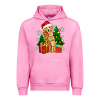 Fuchsia Pink christmas golden dog Urban Hoodie - Zillion Design Studio