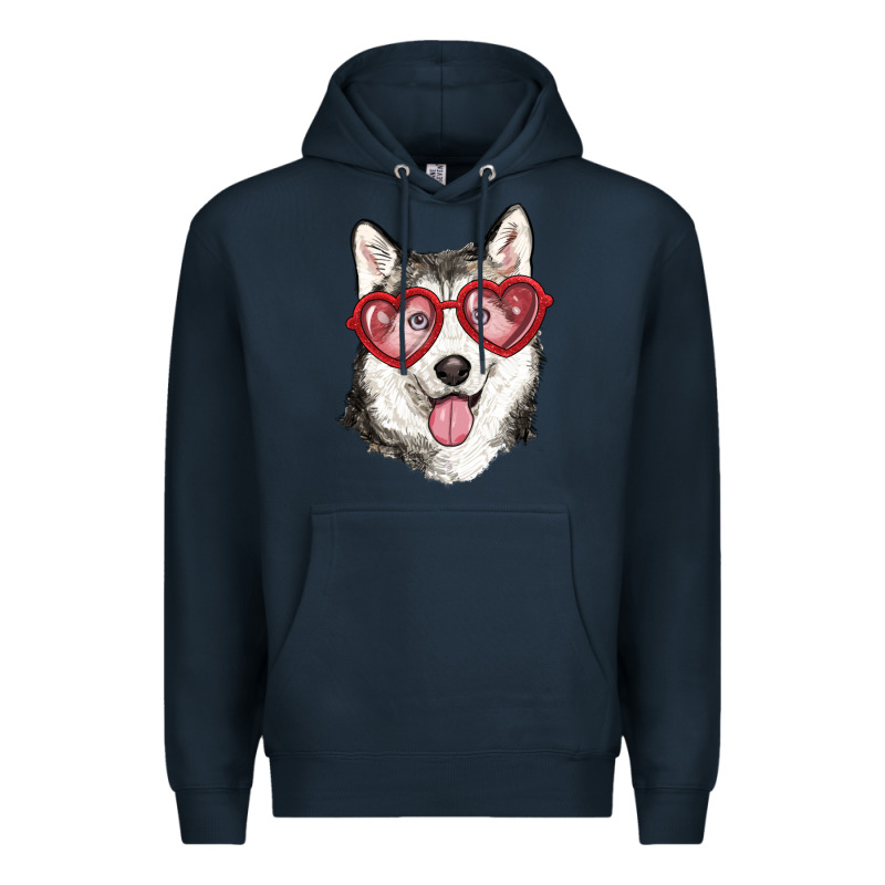 Husky With Love Glasses Premium Hoodie by RanaPortraitStore | Teevron
