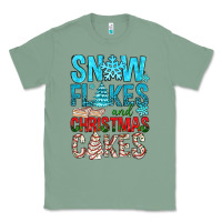 Sage Snow Flakes aAd Christmas Cakes Classic Tee - BundleAndBundleShop
