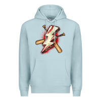 Blue Mist baseball lightning bolt Premium Hoodie - Zillion Design Studio