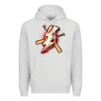 Dove Grey baseball lightning bolt Premium Hoodie - Zillion Design Studio