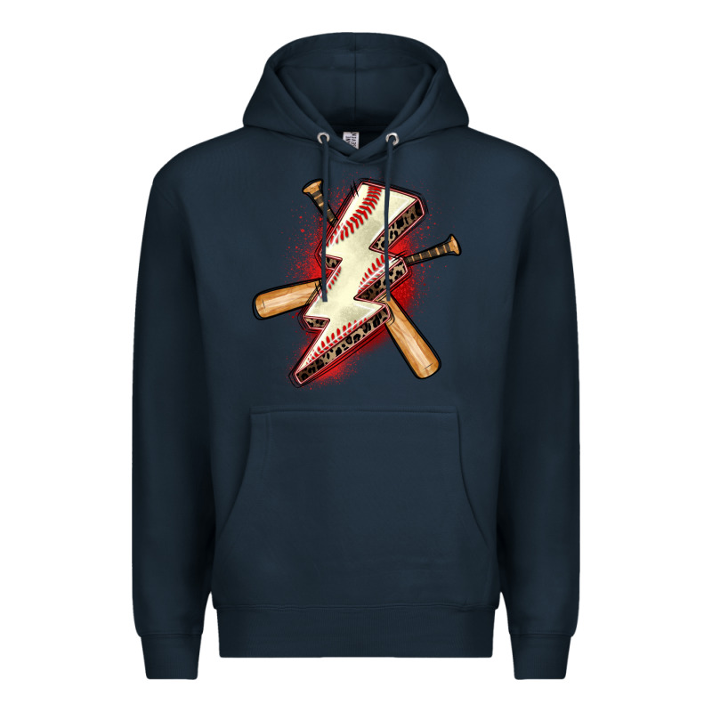 Baseball Lightning Bolt Premium Hoodie by Zillion Design Studio | Teevron