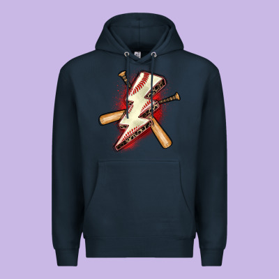 Baseball Lightning Bolt Premium Hoodie Designed By Zillion Design Studio