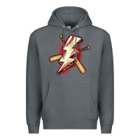 Rock baseball lightning bolt Premium Hoodie - Zillion Design Studio