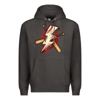 Smoke baseball lightning bolt Premium Hoodie - Zillion Design Studio