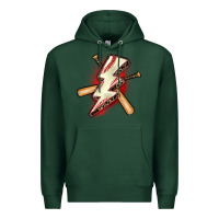 Sports Green baseball lightning bolt Premium Hoodie - Zillion Design Studio