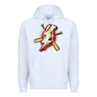 White baseball lightning bolt Premium Hoodie - Zillion Design Studio
