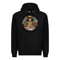 Black I Hate Everyone But Coffee Helps With Flowers Premium Hoodie - RanaPortraitStore