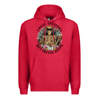 Cardinal I Hate Everyone But Coffee Helps With Flowers Premium Hoodie - RanaPortraitStore