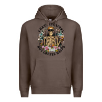 Coffee I Hate Everyone But Coffee Helps With Flowers Premium Hoodie - RanaPortraitStore