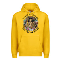 Lemon I Hate Everyone But Coffee Helps With Flowers Premium Hoodie - RanaPortraitStore