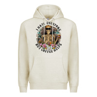 Oatmeal Heather I Hate Everyone But Coffee Helps With Flowers Premium Hoodie - RanaPortraitStore