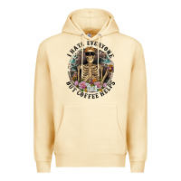 Pina Colada I Hate Everyone But Coffee Helps With Flowers Premium Hoodie - RanaPortraitStore