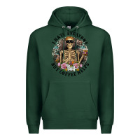 Sports Green I Hate Everyone But Coffee Helps With Flowers Premium Hoodie - RanaPortraitStore