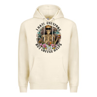 Tofu I Hate Everyone But Coffee Helps With Flowers Premium Hoodie - RanaPortraitStore