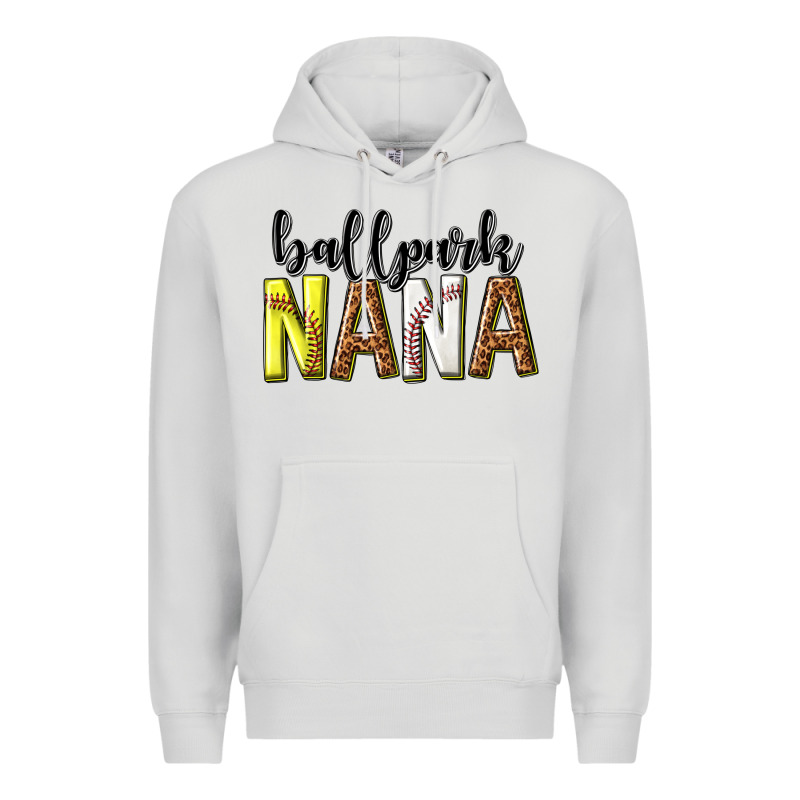 Ballpark Nana With Leopard Premium Hoodie by texasbilliewilder | Teevron