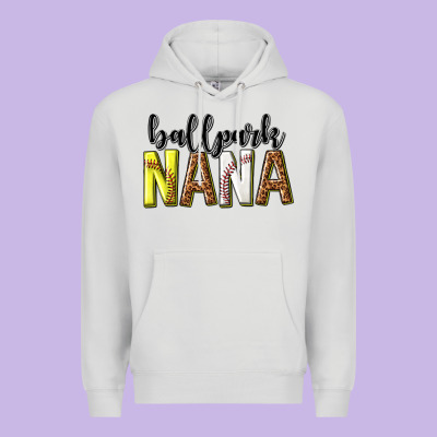 Ballpark Nana With Leopard Premium Hoodie Designed By Texasbilliewilder