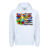 White always unique totally intelligent sometimes myster Premium Hoodie - Zillion Design Studio