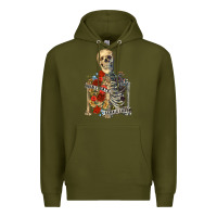Army Green inhale peace exhale chaos Premium Hoodie - RanaPortraitStore