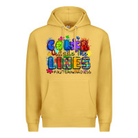 Antique Gold color outside the lines autism awareness Premium Hoodie - Zillion Design Studio
