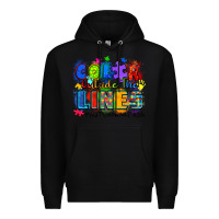 Black color outside the lines autism awareness Premium Hoodie - Zillion Design Studio