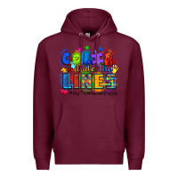 Burgundy color outside the lines autism awareness Premium Hoodie - Zillion Design Studio