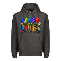 Charcoal Heather color outside the lines autism awareness Premium Hoodie - Zillion Design Studio