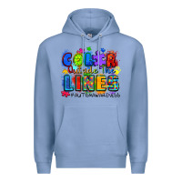 Colony Blue color outside the lines autism awareness Premium Hoodie - Zillion Design Studio