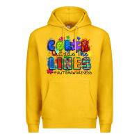 Lemon color outside the lines autism awareness Premium Hoodie - Zillion Design Studio