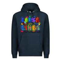 Navy color outside the lines autism awareness Premium Hoodie - Zillion Design Studio