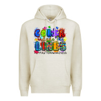 Oatmeal Heather color outside the lines autism awareness Premium Hoodie - Zillion Design Studio